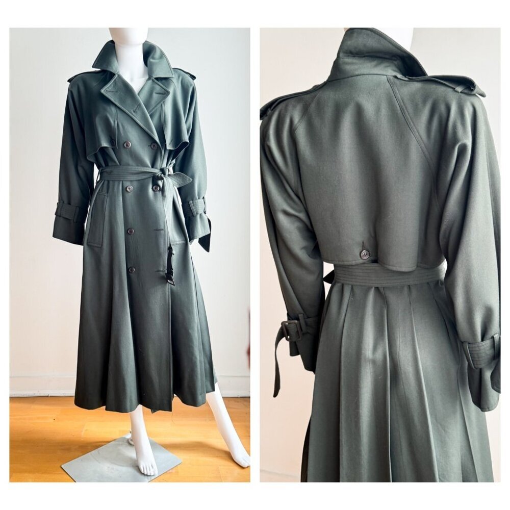 Vintage Lisa Fashion Moss Green Pure Virgin Wool L